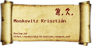 Moskovitz Krisztián névjegykártya